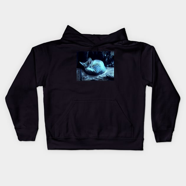 Sleepy Spectral Kitty Kids Hoodie by Tsula